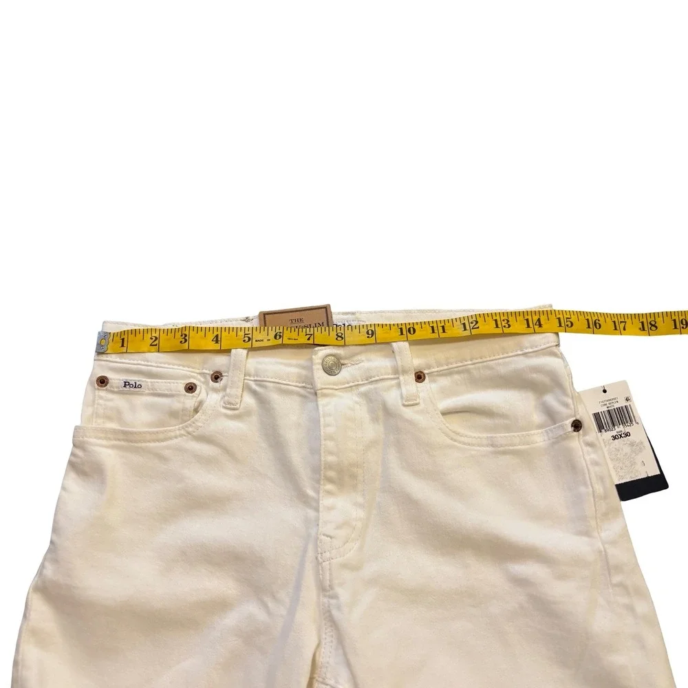 Polo Ralph Lauren Mens Varick Slim Straight White Stretch Jeans 30x30 NWT